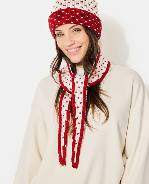 Echarpe forme foulard en tricot avec cœurs - PIMKIE - 1