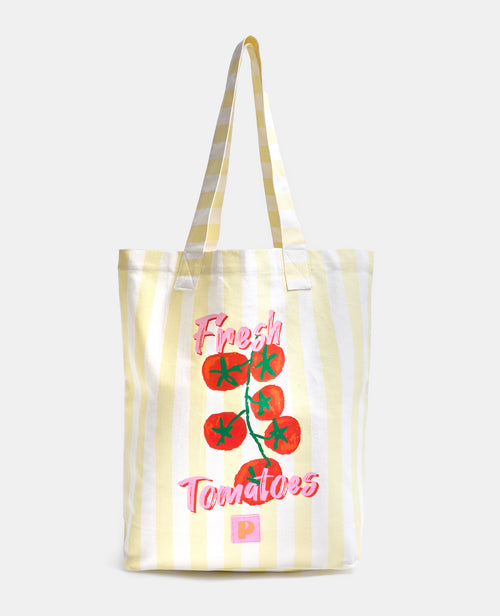Tote bag en toile rayée avec tomates - PIMKIE - 1