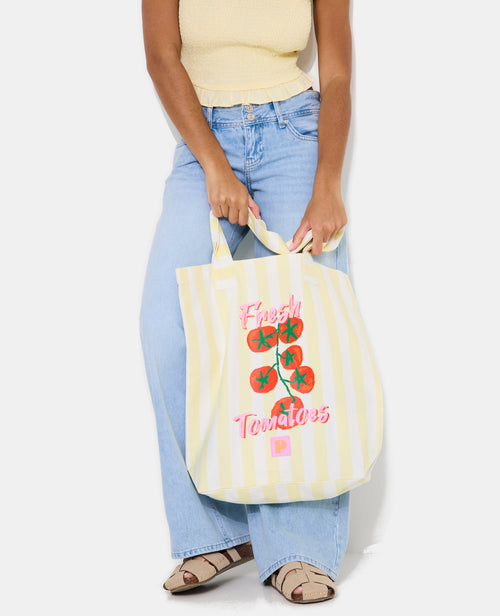 Tote bag en toile rayée avec tomates - PIMKIE - 2