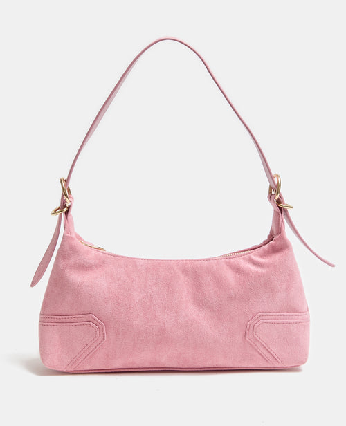 Sac baguette en suédine porté épaule - PIMKIE - 1