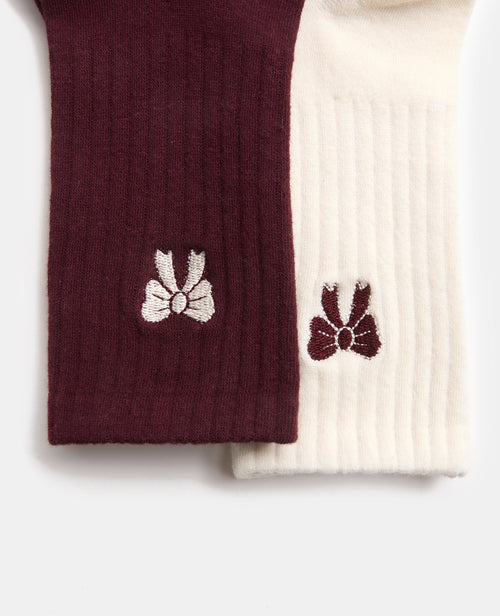Lot de 2 paires de chaussettes avec nœuds brodés - PIMKIE - 3