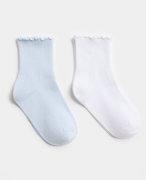 Lot de 2 paires de chaussettes bords ondulés - PIMKIE - 1