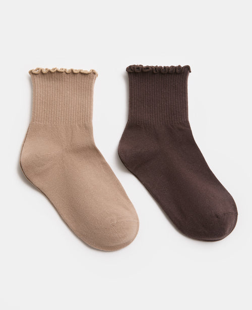 Lot de 2 paires de chaussettes bords ondulés - PIMKIE - 1