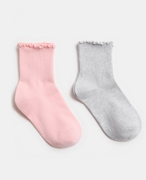 Lot de 2 paires de chaussettes bords ondulés - PIMKIE - 1