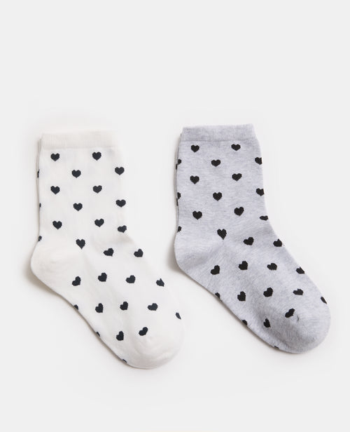 Lot de 2 paires de chaussettes Cœurs - PIMKIE - 1