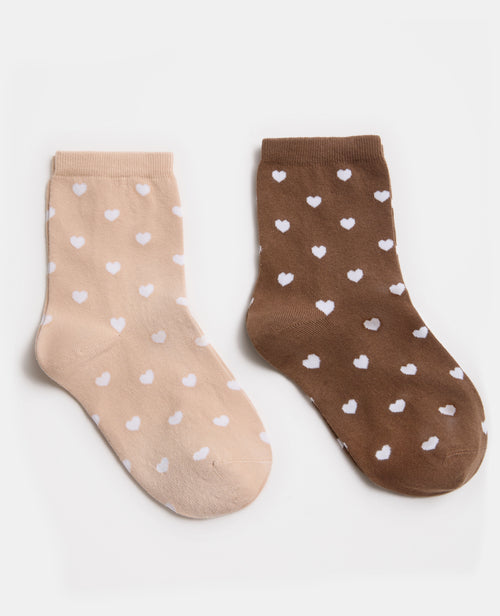 Lot de 2 paires de chaussettes Cœurs - PIMKIE - 1