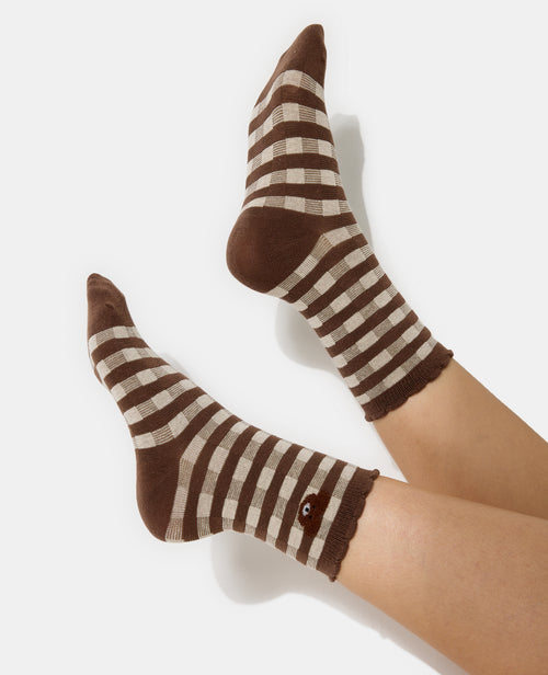 Paire de chaussettes à carreaux avec ourson - PIMKIE - 2