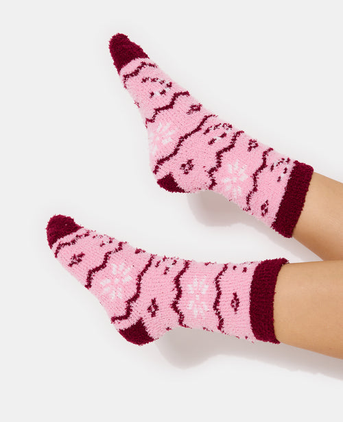Paire de chaussettes fluffy avec motifs de Noël - PIMKIE - 3