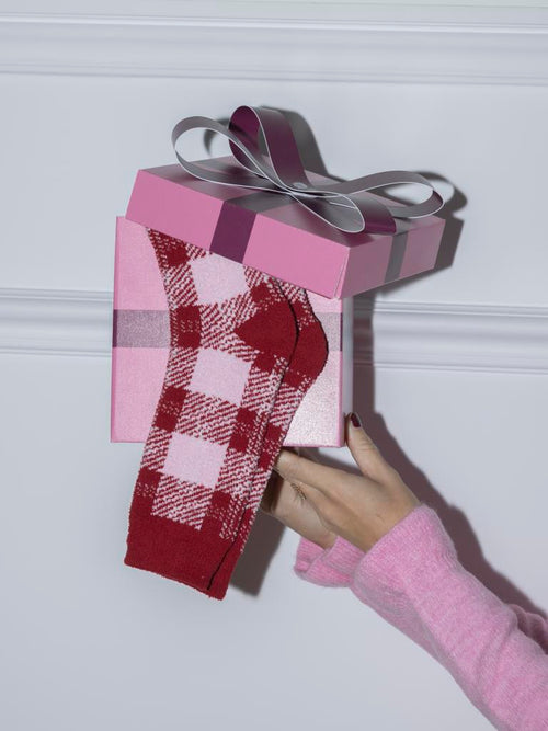 Paire de chaussettes fluffy à carreaux - PIMKIE - 1