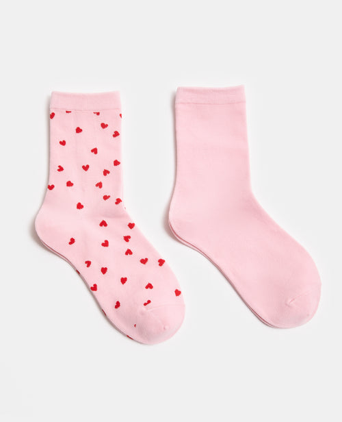 Lot de 2 paires de chaussettes avec cœurs - PIMKIE - 1