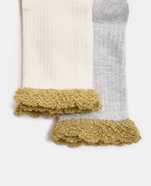 Lot de 2 paires de chaussettes avec volants lurex - PIMKIE - 3