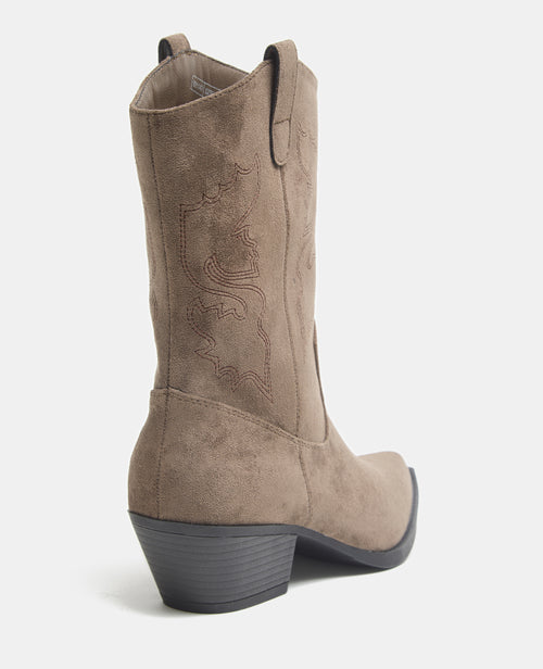 Santiags en suédine avec broderies western - PIMKIE - 3