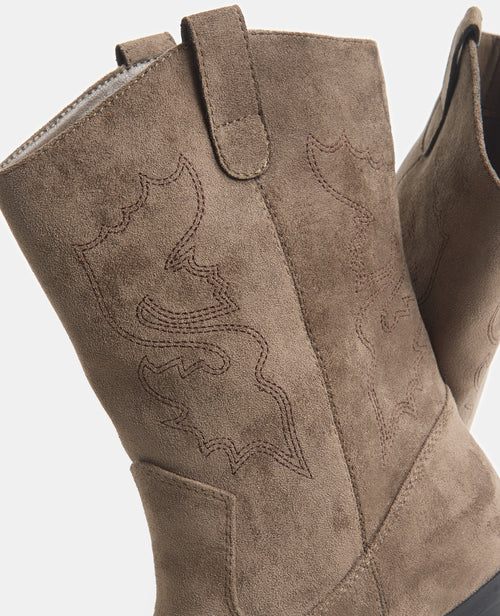 Santiags en suédine avec broderies western - PIMKIE - 4