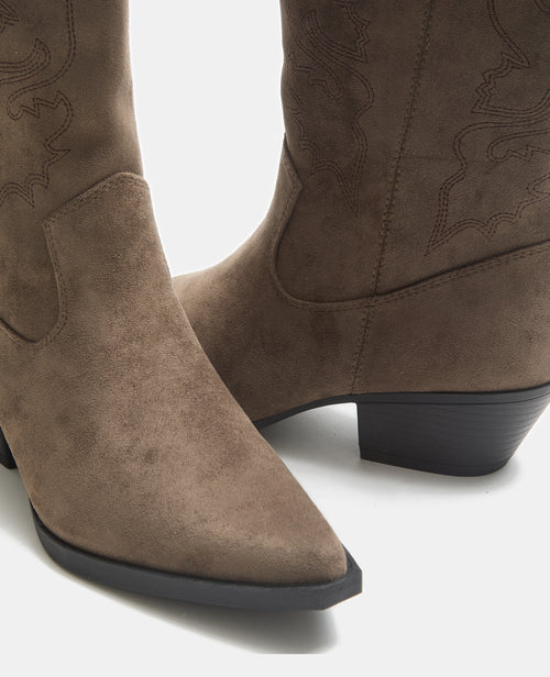 Santiags en suédine avec broderies western - PIMKIE - 5