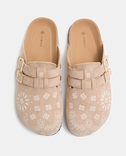 Mules sabots en suédine avec motifs esprit bandana - PIMKIE - 2