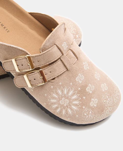 Mules sabots en suédine avec motifs esprit bandana - PIMKIE - 3
