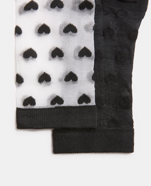 Lot de 2 paires de chaussettes transparentes cœurs - PIMKIE - 3