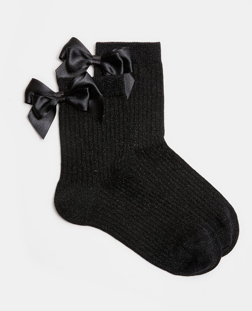 Paire de chaussettes avec fils lurex et nœuds satin - PIMKIE - 1