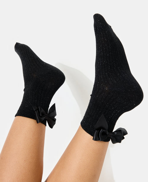 Paire de chaussettes avec fils lurex et nœuds satin - PIMKIE - 2