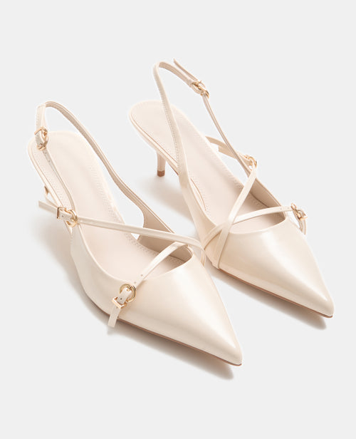 Escarpins vernis bouts pointus talons ouverts - PIMKIE - 2