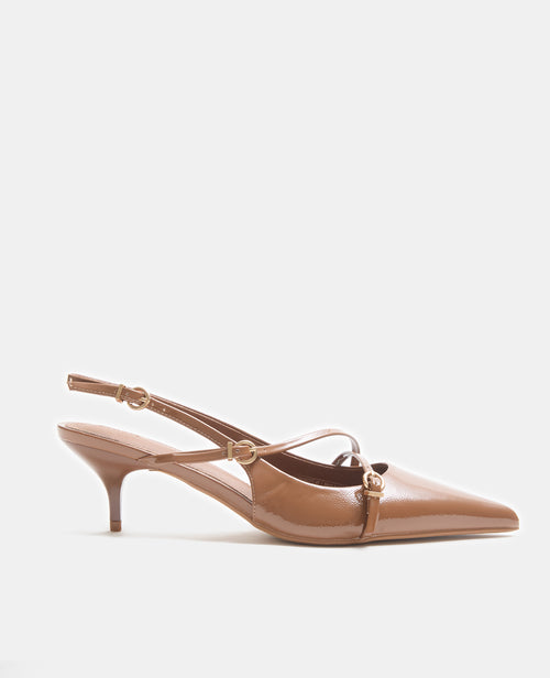 Escarpins vernis bouts pointus talons ouverts - PIMKIE - 1