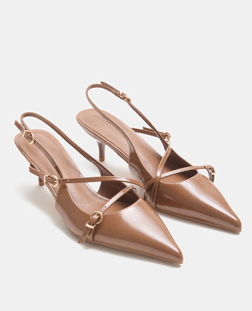 Escarpins vernis bouts pointus talons ouverts - PIMKIE - 2