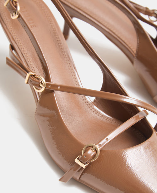 Escarpins vernis bouts pointus talons ouverts - PIMKIE - 4