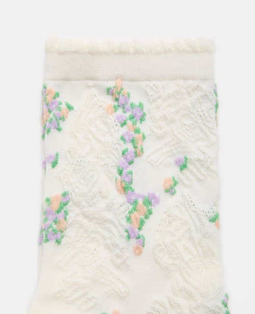 Paire de chaussettes avec fleurs et maille fantaisie - PIMKIE - 2