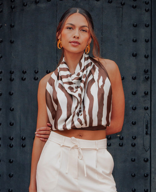 Foulard zébré en satin - PIMKIE - 1