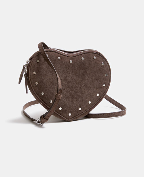 Sac forme cœur en suédine avec clous - PIMKIE - 1