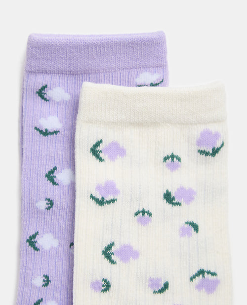 Lot de 2 paires de chaussettes avec fleurs - PIMKIE - 2