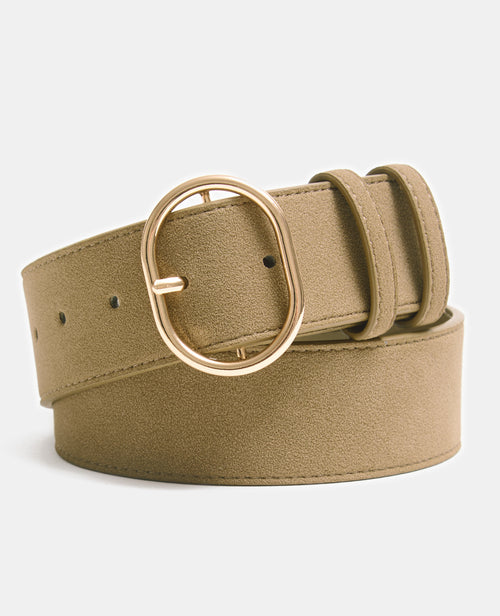 Ceinture large aspect suédine avec boucle ovale - PIMKIE - 1