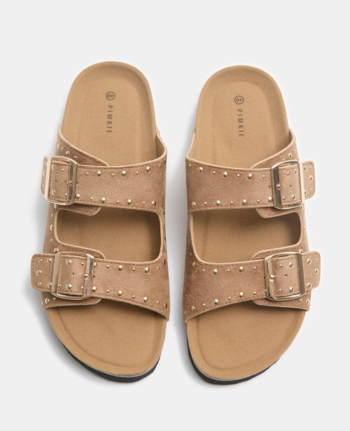 Mules 2 brides en suédine avec clous - PIMKIE - 2