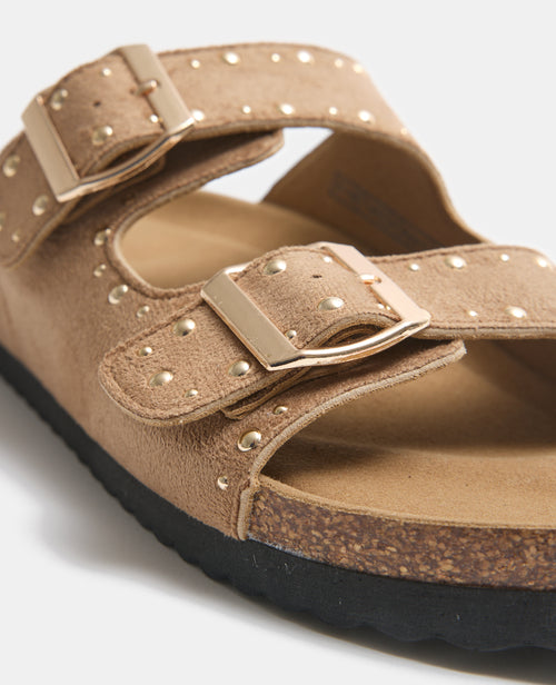 Mules 2 brides en suédine avec clous - PIMKIE - 3