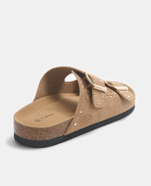 Mules 2 brides en suédine avec clous - PIMKIE - 4