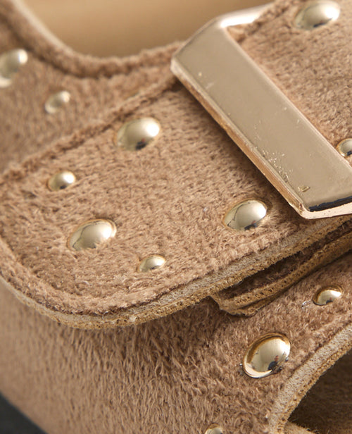 Mules 2 brides en suédine avec clous - PIMKIE - 5