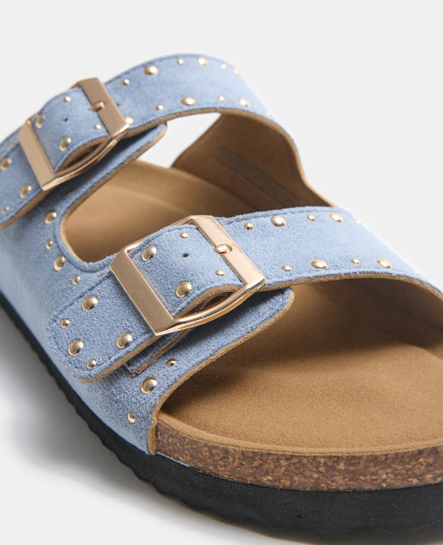 Mules 2 brides en suédine avec clous - PIMKIE - 3