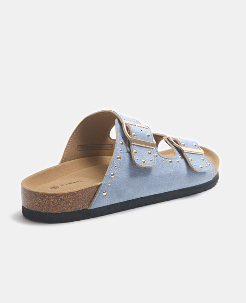 Mules 2 brides en suédine avec clous - PIMKIE - 4