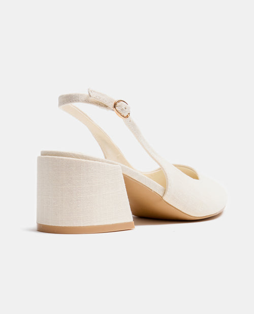 Sandales tissu avec bouts pointus et talons bloc - PIMKIE - 4