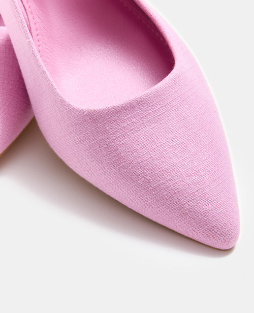 Sandales tissu avec bouts pointus et talons bloc - PIMKIE - 3