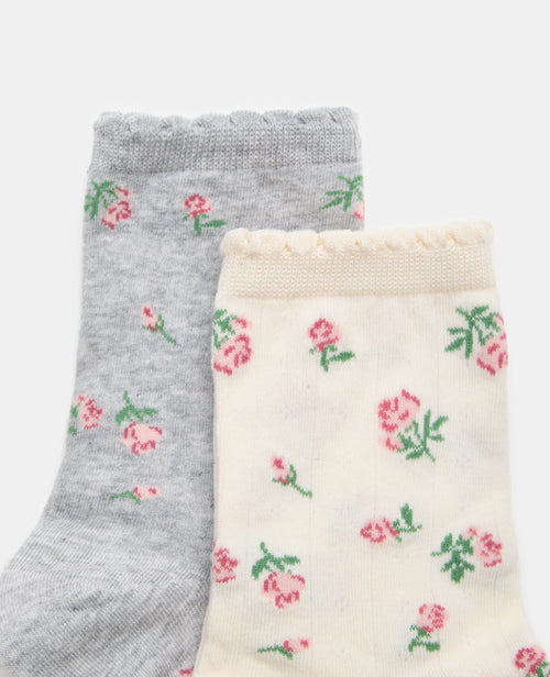Lot de 2 paires de chaussettes avec fleurs - PIMKIE - 2