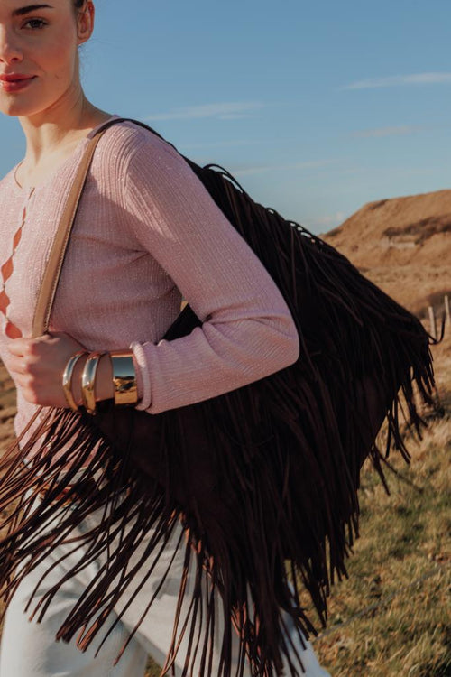 Sac en suédine avec franges - PIMKIE - 1
