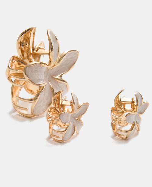 Lot de 3 pinces fleur de tiaré effet nacre - PIMKIE - 3