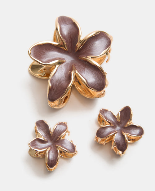Lot de 3 pinces fleur de tiaré - PIMKIE - 1