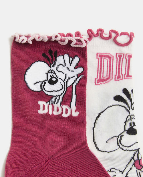 Lot de 2 paires de chaussettes Diddl bords ondulés - PIMKIE - 2