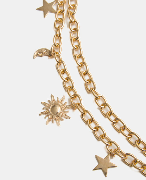 Ceinture chaîne double rangée avec lunes, étoiles et soleils - PIMKIE - 2