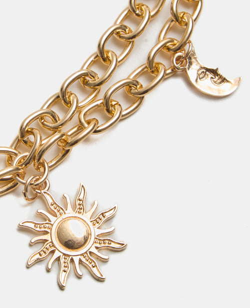 Ceinture chaîne double rangée avec lunes, étoiles et soleils - PIMKIE - 4