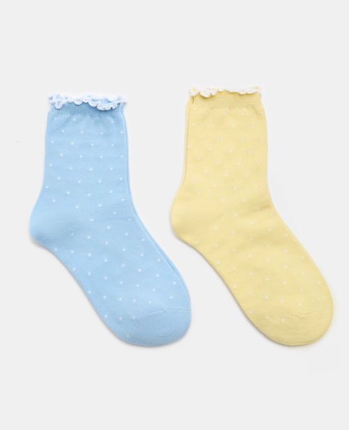 Lot de 2 paires de chaussettes avec pois - PIMKIE - 1