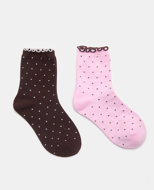 Lot de 2 paires de chaussettes avec pois - PIMKIE - 1
