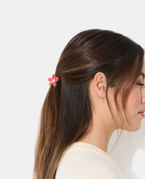 Lot de 6 petites pinces crocodiles fleur de tiaré - PIMKIE - 2